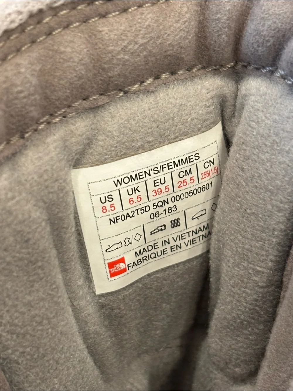 The North Face Thermoball Utility Tall Quilted Snow Boots Gray Blue Women's 8.5